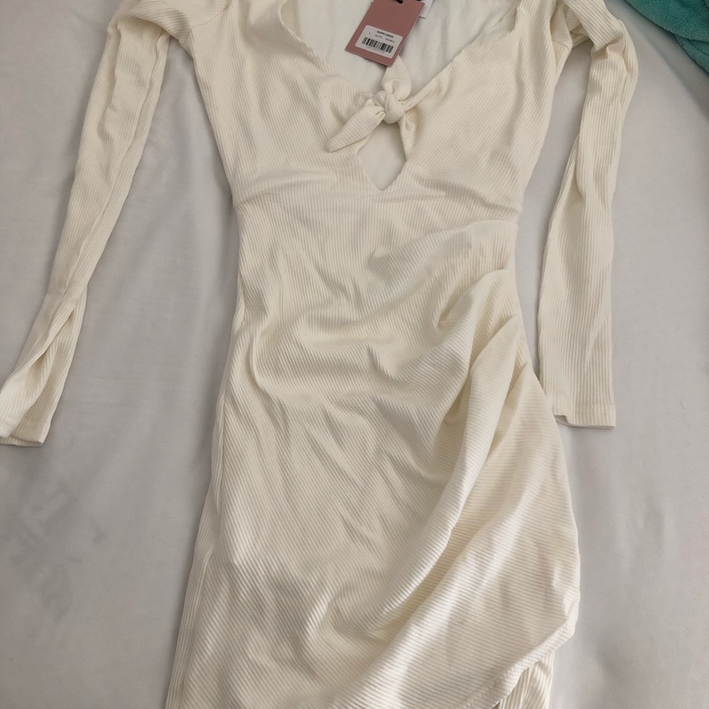 White long sleeve bodycon Size S